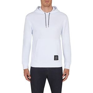 Armani Exchange Heren Cotton French Terry Basic Hooded Sweatshirt, Wit, Medium, wit, M