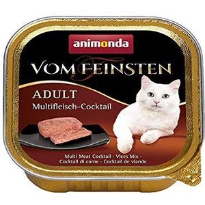 Animonda Vom Feinsten Kattenvoer, Nat Voer voor Volwassenen Katten, Verschillende Smaak, 32 Stuks Verpakking (32 x 100 g)