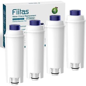 Fiitas DLSC002 Filter voor Delonghi koffiezetapparaat, ontkalker compatibel met De Longhi-serie Magnifica S, ECAM, ESAM, ETAM (4 stuks)