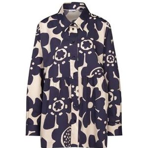 Seidensticker Hemdblouse voor dames, modieuze blouse, regular fit, hemdblousekraag, lange mouwen, 100% katoen, Donkerblauw, 48
