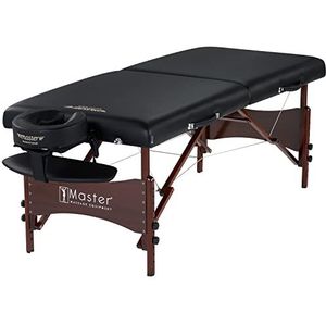 Master Massage 71cm NewPort Mobiel inklapbaar massagebed massagebank massagebank cosmeticlounger hout zwart