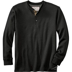 Legendary Whitetails Mannen taai als Buck dubbellaags thermisch Henley Shirt, zwart, 3X-Large