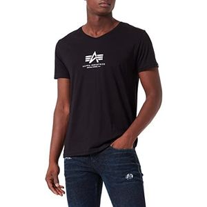 ALPHA INDUSTRIES Heren T-shirt Basic V-hals ML Zwart, zwart, M