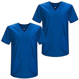 MISEMIYA Uniseks hemd voor volwassenen, 2 stuks - blauw - Medium