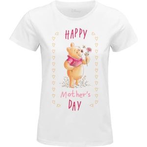 Disney WODWINITS012 WoDWINITS012 T-shirt voor dames, Happy Mother's Day, wit, XXL, Wit, XXL