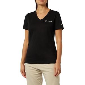 Champion Legacy American Classics W-Script Logo Light Cotton Jersey S-s Regular V-hals T-shirt dames, zwart., S