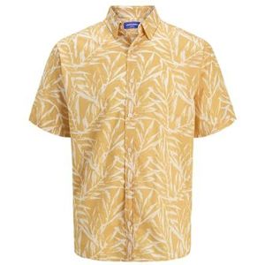 JACK & JONES Jorjoshua Split Aop Shirt Ss voor heren, Gouden abrikoos, M