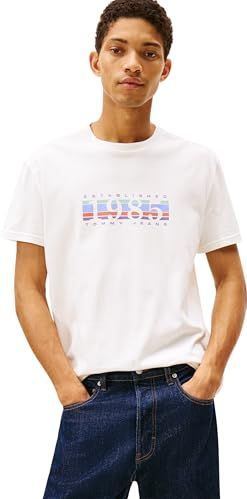 Tommy Jeans Heren TJM REG 1985 DNA Graph SS T EXT DM0DM22307 S/S T-shirt, wit (Ecru), XS, Wit (Ecru), XS