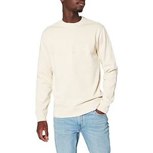 BOSS Heren Welogo Relaxed-Fit sweatshirt van biologisch katoen met geborduurd logo, Open White131, 3XL