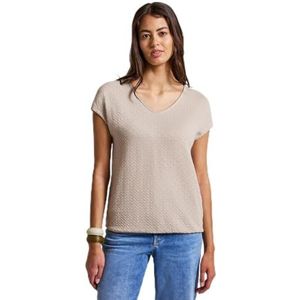 STREET ONE Dames kanten shirt, Smooth Sand Beige, 36