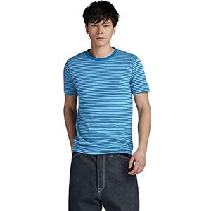 G-STAR RAW Stripe Slim T-shirt voor heren, Meerkleurig (Lake/Lapis Blue Stripe C339-d953), XXL