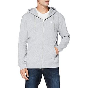 Lee Mens Basic Zip Through Hoodie Hooded Sweatshirt, Grey MELE, 5XL