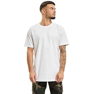 Urban Classics Basic T-shirt voor heren van katoen, ronde hals, verkrijgbaar in meer dan 15 kleuren, effen, maat S tot 5XL, wit, L
