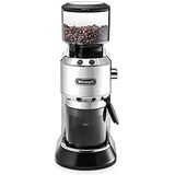 De'longhi Dedica KG 520.M elektrische koffiemolen, volledig metalen behuizing, roestvrijstalen conische molen, instelbare maalinstelling, zilver