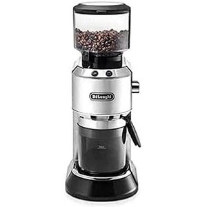 De'longhi Dedica KG 520.M elektrische koffiemolen, volledig metalen behuizing, roestvrijstalen conische molen, instelbare maalinstelling, zilver