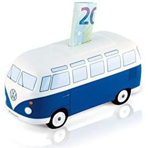 BRISA VW Collection Volkswagen T1 Bus Transporter Spaarpot Keramiek (1:22) - Klassiek/Blauw