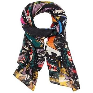 Desigual Fou_Malaga Rechthoekige foulard, zwart, één maat, zwart, Eén Maat