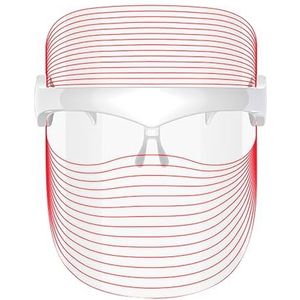 JOCCA Gezichtsmasker met ledlicht, 7 kleuren, verjonging en huidverzorging, anti-aging, oplaadbaar, USB, 30 lichtlijnen, transparant