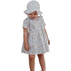 Petit Bateau Jurk met korte mouwen voor meisjes, Wit/Veelkleurig., 24 Maanden