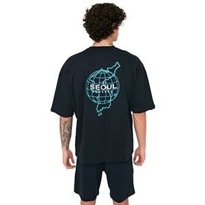 TRENDYOL T-shirt voor heren, Donkerblauw, S