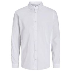 JPRCCPOPLIN Logo Comfort Shirt L/S SN, Helder wit/pasvorm: comfortabele pasvorm, M