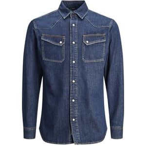 Jack & Jones Jjireno Jjshirt Mf 141, Denim Blauw, S