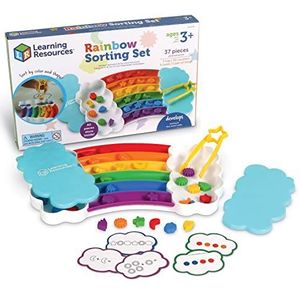 Learning Resources Regenboog-sorteerset, 37 delen, fijne motoriek, sorteren, patronen, optellen, educatief speelgoed voor peuters, babyspeelgoed, peuterspeelgoed, leeftijd 3+