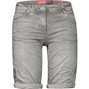 Cecil B377706 jeansshorts met strepen, lichtgrijs gewassen, 32 W dames, Lichtgrijs wassen, 32W