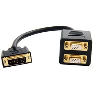 StarTech.com DVI naar 2x VGA 30cm splitter kabel - DVI-I analoge dual VGA Y-kabel - stekker/2x bus - DVI/VGA-adapter vergulde contacten