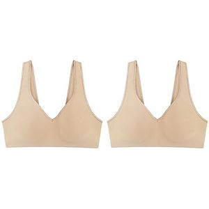 Hanes Comfort Evolution BH voor dames, Nude/Nude, 2-pack, 3XL/Meer