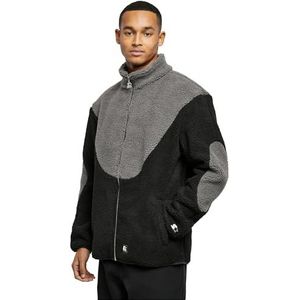 STARTER BLACK LABEL Starter Sherpa fleece jas voor heren, Zwart/asfalt, XXL