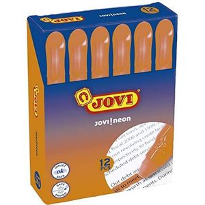 Jovi - JOVI!NEON Gel Marker, Doos met 12 sticks markeerstiften, Oranje Kleur, Droogt niet uit, Vlekt niet uit bij het schrijven of bloedt niet door papier, Glutenvrij, (1815)