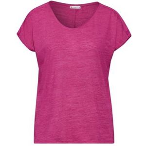 Materiaalmix T-shirt, Magnolia roze, 44
