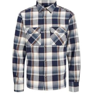 Jack & Jones JJDARREN Flanel Overshirt LS, navy blazer, S