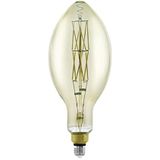 EGLO LED E27 dimbaar, Smoky Vintage gloeilamp in BIG SIZE Ø 14 cm, LED-lamp voor retro verlichting, 8 watt (komt overeen met 45 watt), 600lm, E27 LED warm wit, 3000K, gloeilamp, Edison gloeilamp, E140