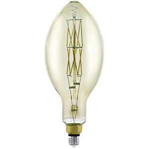 EGLO LED E27 dimbaar, Smoky Vintage gloeilamp in BIG SIZE Ø 14 cm, LED-lamp voor retro verlichting, 8 watt (komt overeen met 45 watt), 600lm, E27 LED warm wit, 3000K, gloeilamp, Edison gloeilamp, E140