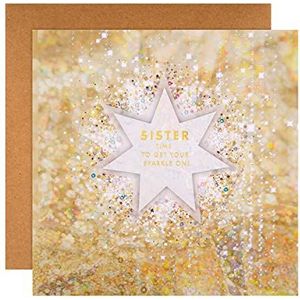 Hallmark Kerstkaart voor Zuster - Sparkling Star Design, Goud
