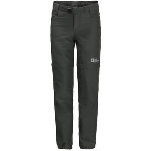 Jack Wolfskin Active Zip Off Pants K wandelbroek, graniet, zwart, 140 cm, uniseks kinderen, Zwart graniet, 140