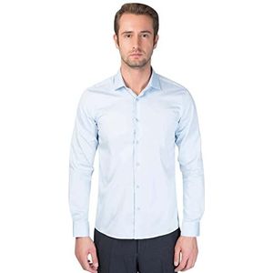 Bonamaison Men's Comfort Fit shirt met lange mouwen button down shirt, hemelsblauw, standaard