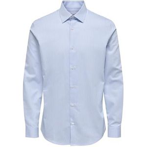 Only & Sons - ONSJIM - Overhemd - Lichtblauw/Wit - Slim Fit - Lange Mouw