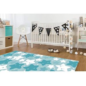 Oedim - PVC tapijt met blauwe sterren | 95 cm x 95 cm | PVC tapijt | Vinyl vloer | Home Decoration | Modern, origineel, creatief ontwerp