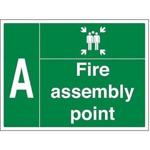 VSafety Fire Assembly Point w/Family - A -800x600mm 3mm aluminium composiet met anti-graffiti coating veiligheidsteken