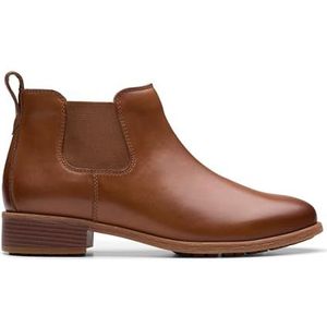 Clarks Premium Havisham Top Chelsea Boot, Tan leer, 3 UK, Lichtbruin, 36 EU