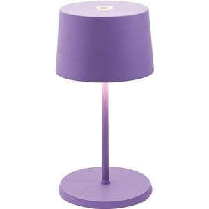 Zafferano, Olivia Mini Lamp, Draagbare en Oplaadbare Tafellamp met Touch Control, Geschikt voor Woonkamer en Buiten, Dimmer, 2700-3000 K, Hoogte 22 cm, Kleur Lila