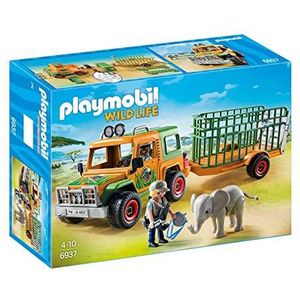 Playmobil Wild Life 6937 Jeep de Rangers met transportkooi, vanaf 4 jaar, blauw