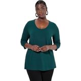 Ulla Popken - T-shirt - Blauw - 48-50