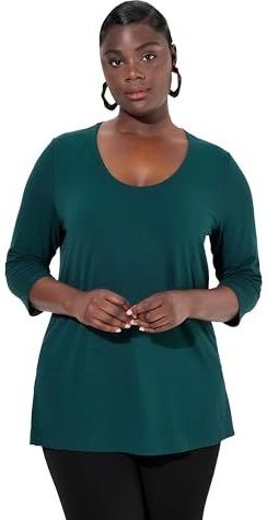 Ulla Popken - T-shirt - Blauw - 48-50