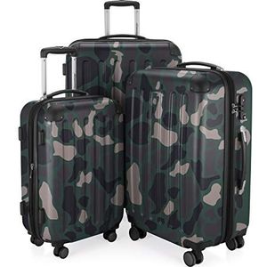 HAUPTSTADTKOFFER - SPREE - 3-delige kofferset - handbagage 55 cm, middelgrote koffer 65 cm, grote reiskoffer 75 cm, TSA, 4 wielen, camouflage