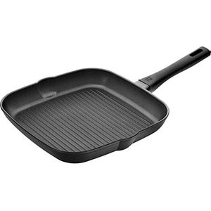 ZWILLING Shine rechthoekige aluminium grillpan van 28 cm met PTFE-antiaanbaklaag, zwart