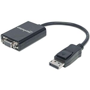 Manhattan DisplayPort naar VGA converterkabel (DisplayPort-stekker naar HD15-bus 15 cm actief) zwart 151962